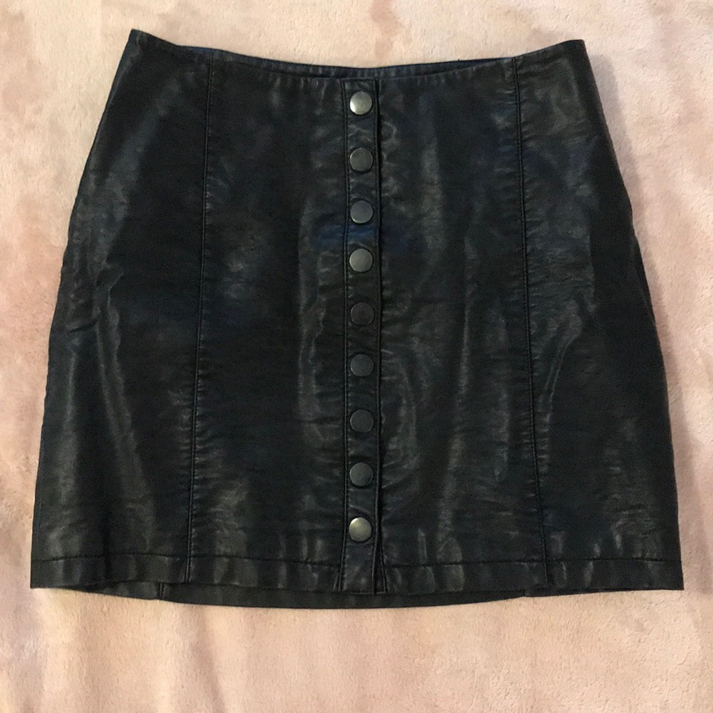 Free People Vegan Leather Skirt